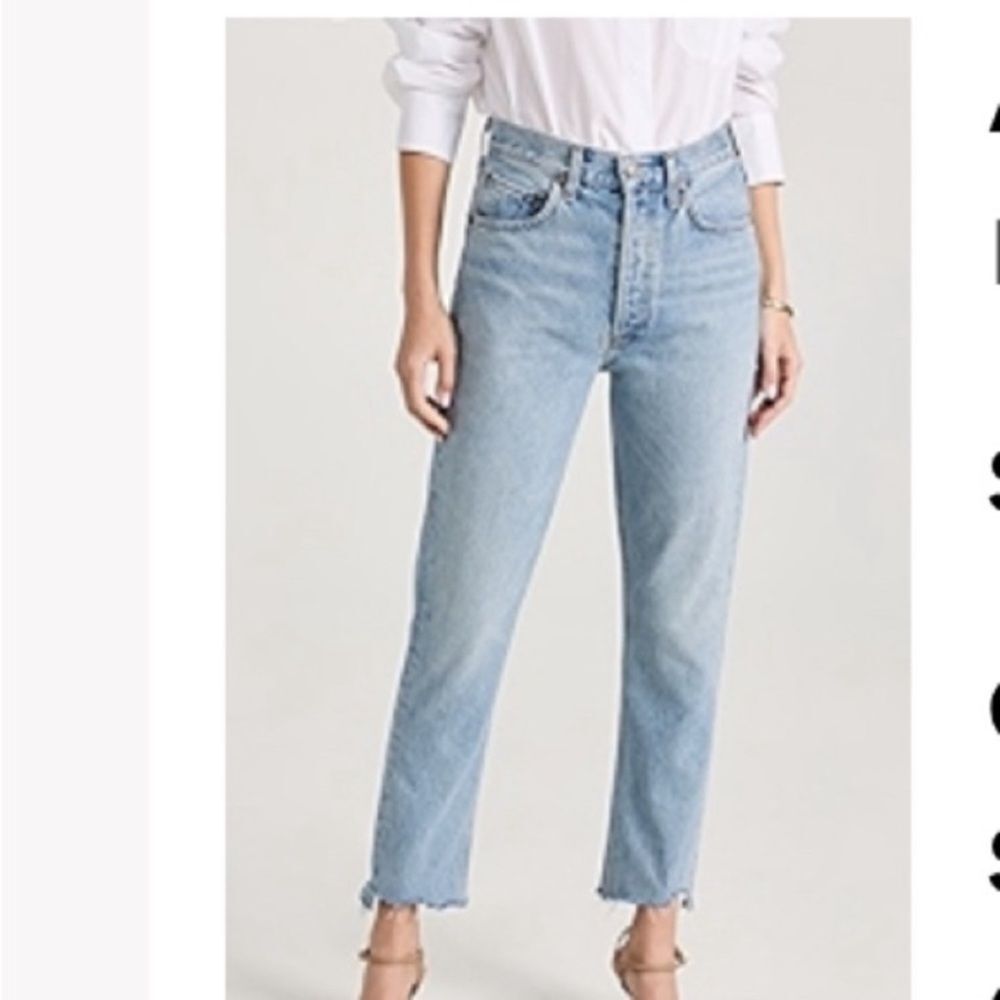 AGOLDE Riley High Rise Crop Leg Jeans Size 26 Zephyr Wash